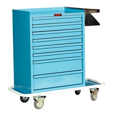 Cast Cart, Painted Steel, 8 Drawers
