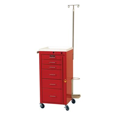 Mini Line Emergency Cart, 6 Drawers, 5" Casters, Specialty Pkg.