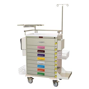Pediatric Resuscitation Cart, 9 Drawers, Super-Stat Speciality Pkg.