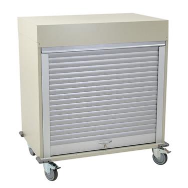 Medical Storage Cart, 43.3”H, Double-Column, Tambour Door