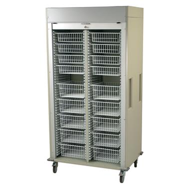 Medical Storage Cart, Double-Column, Wire Basket Preconfiguration