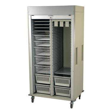 Medical Storage Cart, Double-Column, Wire Basket/Tray Preconfiguration