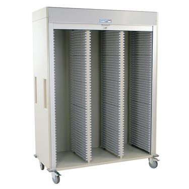 Medical Storage Cart, Triple-Column, Tambour Door